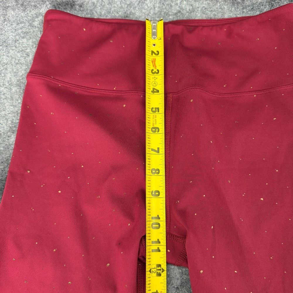 PEACH Leggings Womens Medium Red Gold Made in USA Active Yoga‎ Workout Stretch - Picture 8 of 10